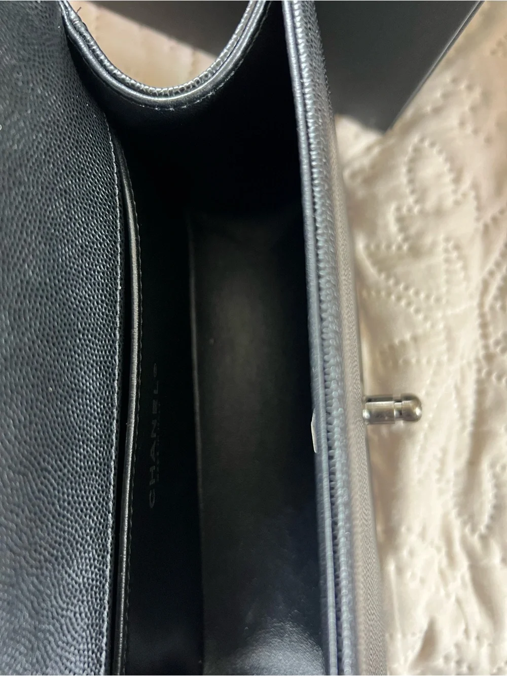 CHANEL Black Quilted Boy Flap Shoulder Bag with Gunmetal Hardware